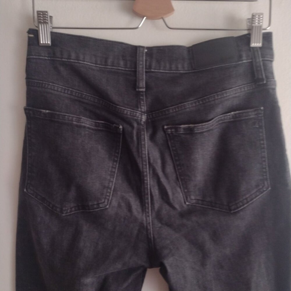 Madewell Perfect Vintage Crop Jeans 27 Black Denim w Frayed Hem - Picture 7 of 9